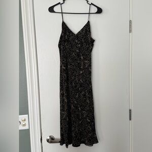 Ann Taylor Black and Gold Floral Maxi Dress